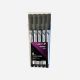 Abacus 5 Technical Drawing Pen Wallet 0.05,0.1,0.3,0.5,0.8 (5 X Set Of 5)
