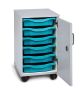 Grey Prem 6 Tray Lock Mob Unit Doors Turquoise Trays