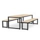 Maple Dark Grey Frames Dining Set 220cm Table 200cm Benches