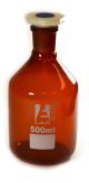 Bottle Reagent, Amber colour, narrow mouth with acid proof polypropylene stopper 500ml., socket size 24/29-EIS-CH0161E