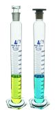 Cylinder Measuring Graduated, cap. 500ml., class 'A', glass hex. base, complete with interchangeable polypropylene stopper, borosilicate glass, Blue Graduation-EIS-CH0349N