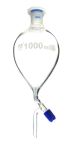 Funnel Separating - Pear shaped, cap. 1000ml, Socket size 29/32, borosilicate glass with interchangeable plastic stopper and screw type Rotaflow stopcock-EIS-CH0484E