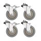DuraLab Rubber Castors for Laboratory Trolleys - Set of 4pcs Each