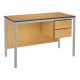 RT45 Premium Teacher’s Desk, Chunky Tubular Frame, Single Pedestal – 2 Drawers