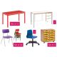 Primary Classroom Pack: 15 x Nursery Tables, 30 x BS Chairs, 1 x Teacher Chair, 1 x CB Teachers Desk & 3 x Wooden Storage- Age 6-8 years