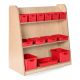 Classroom Mid Level Unit with Plastic Storage (Red)