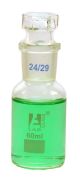 Bottle Reagent, borosilicate glass, wide mouth with interchangeable hexagonal glass hollow stopper 60ml, socket size 24/29-EIS-CH0163A