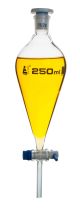 Funnel Separating - Squibb, cap. 250ml, socket size 19/26, borosilicate glass, with interchangeable plastic stopper and PTFE key stopcock, Un-Gradauted-EIS-CH0479C